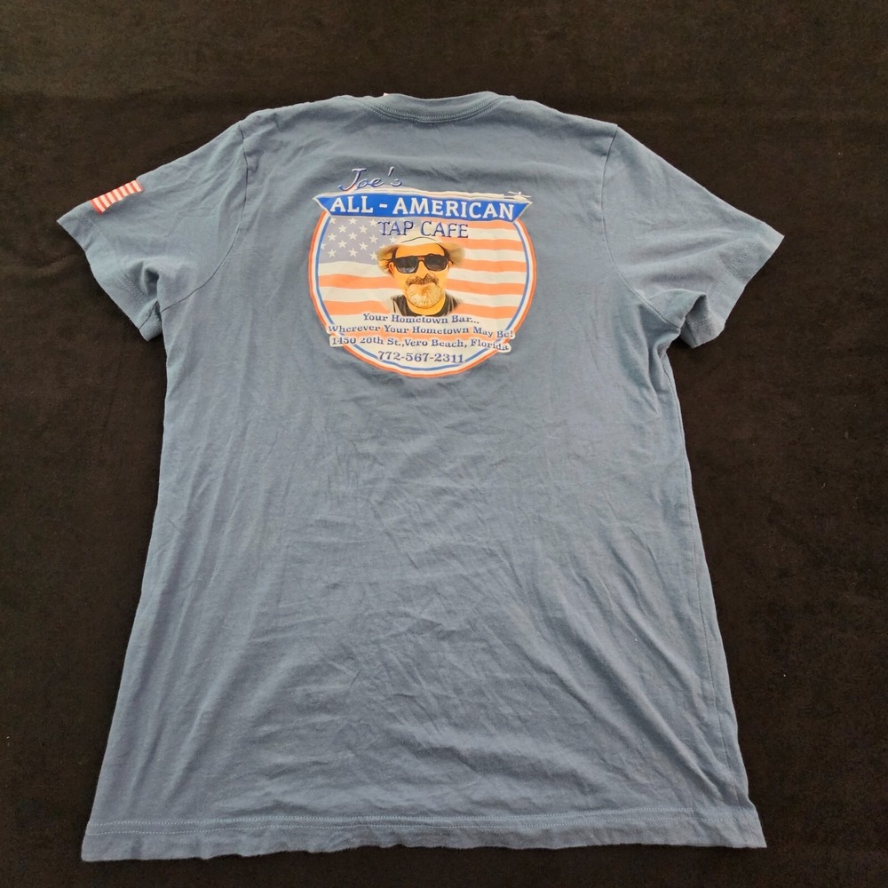 Joe's All-American Tap Cafe Blue Short Sleeve Cotton T-Shirt Men's M